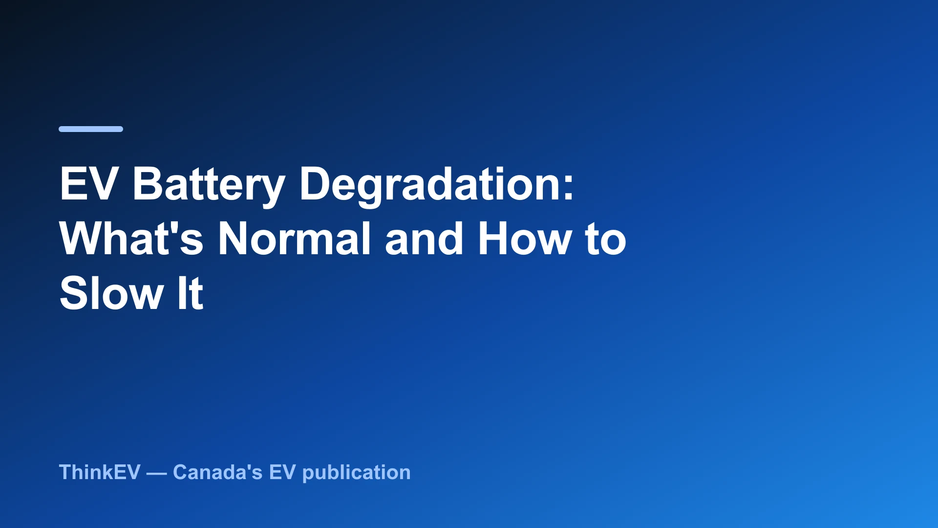 EV Battery Degradation: What's Normal and How to Slow It