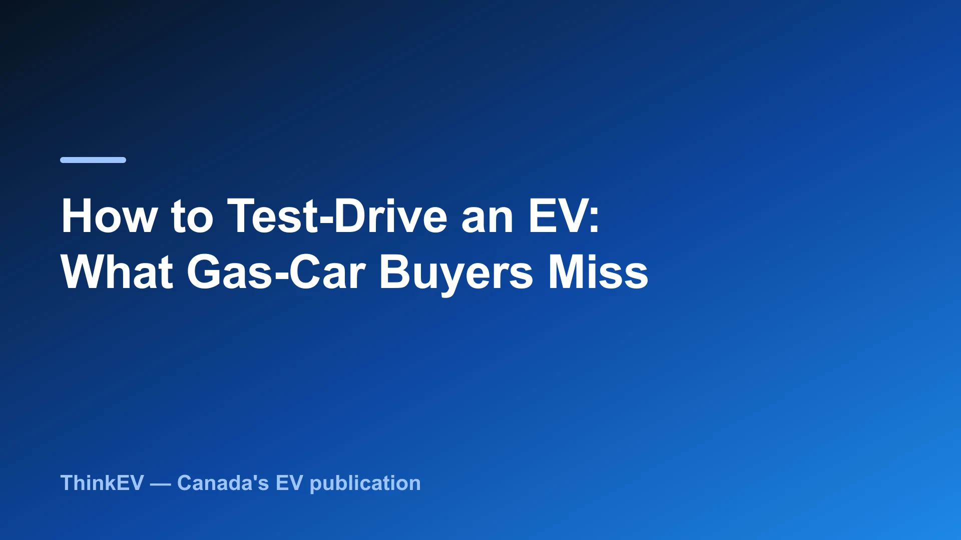 Driver's hands on the steering wheel of an electric vehicle on a Canadian test-drive route
