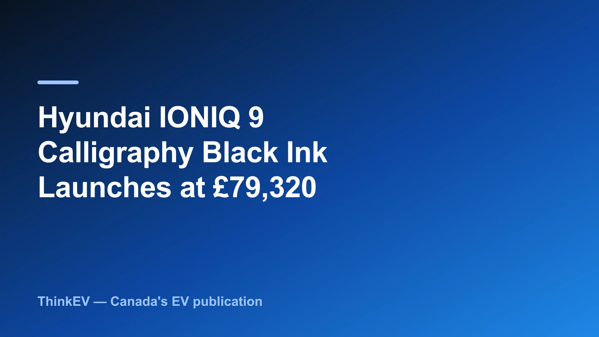 Hyundai IONIQ 9 Calligraphy Black Ink parked in dark studio lighting, showing blackout exterior treatment