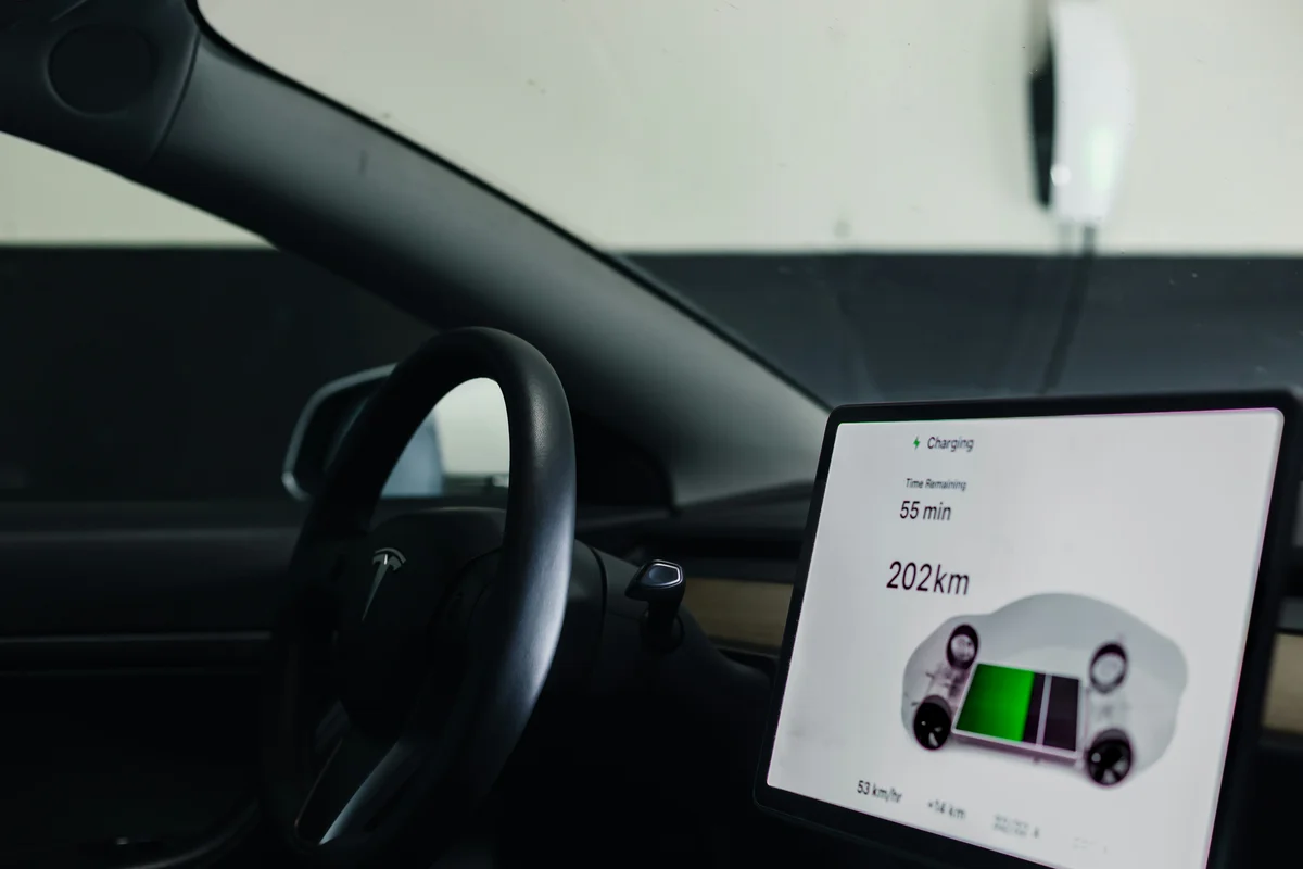 a picture of a car dashboard with a display on the dashboard