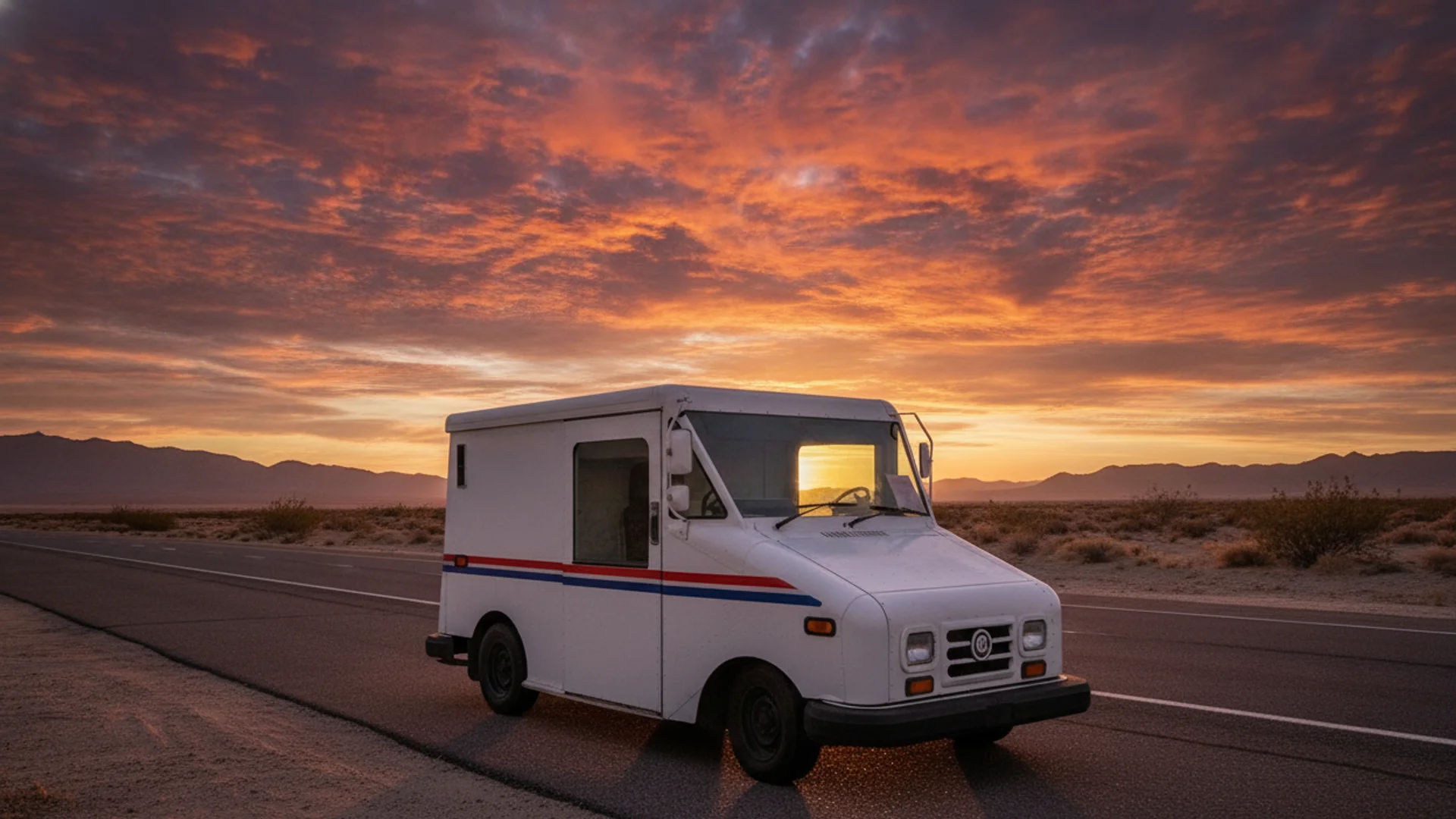 rivian posted delivery electric vehicle front three-quarter view